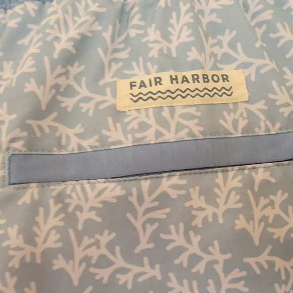 Fair Harbor Light Blue Coral Pattern Swim Trunks - Picture 3 of 4